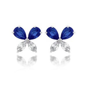 Blue Sapphire Diamond Earrings