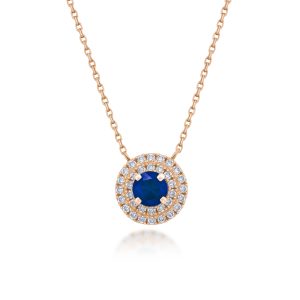 Blue Sapphire Diamond Necklace