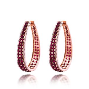 Ruby Diamond Earrings