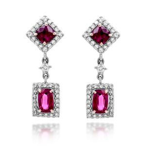 Spinel Diamond Earrings