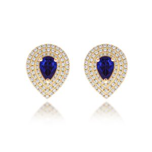 Blue Sapphire Diamond Earrings