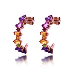 Color Stone Diamond Earrings