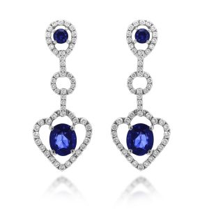 Blue Sapphire Diamond Earrings
