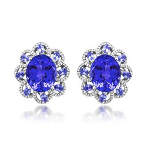 Blue Sapphire Diamond Earrings