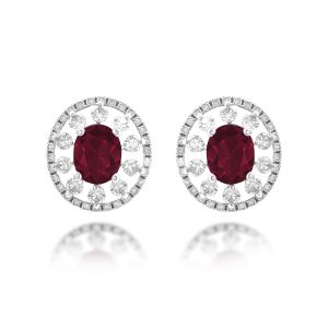 Ruby Diamond Earrings