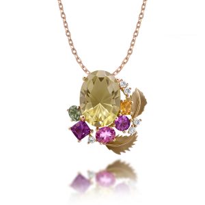 Green Sapphire Diamond Necklace (Contact Us)