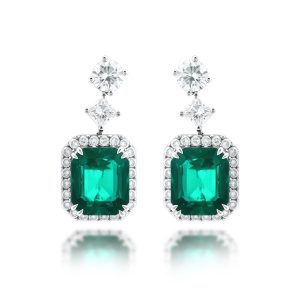 Emerald Diamond Earrings (Contact Us)