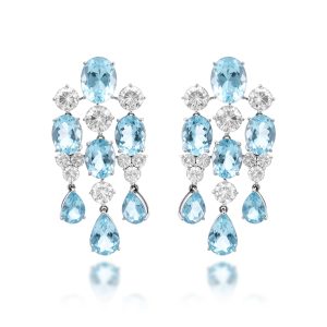 Aquamarine Diamond Earrings (Contact Us)