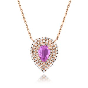 Pink Sapphire Diamond Necklace
