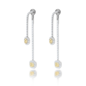 Natural Yellow Diamond Earrings