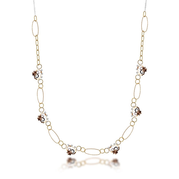 Avril 18K Italian Rose/White Gold Long Necklace