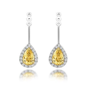 Natural Yellow Color Diamond Earrings (Add-On)