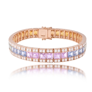 Rainbow Sapphires Diamond Bracelet (Preorder)