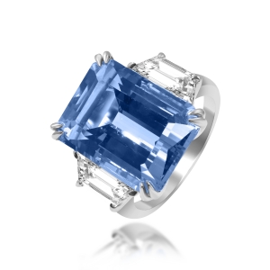 11 Carat Aquamarine (Santa Maria) Diamond Ring