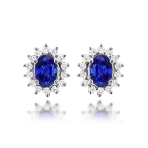 Blue Sapphire Diamond Earrings