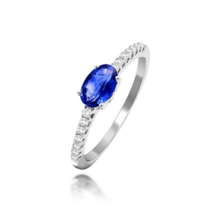 Blue Sapphire Diamond Ring