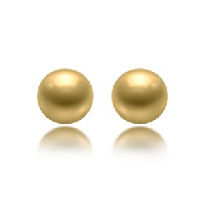 South Sea Gold Pearl Diamond Earrings (10.5mm)