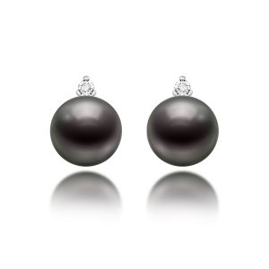Tahitian Pearl Diamond Earrings