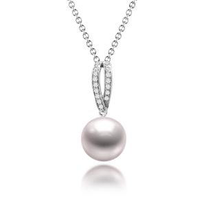 Akoya Pearl Diamond Pendant (8.9mm) (Preorder)