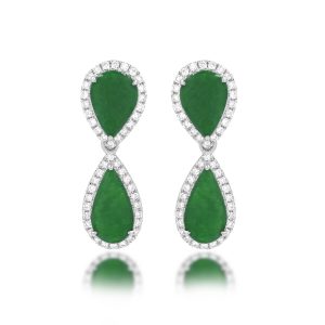 Jadeite Diamond Earrings (Contact Us)