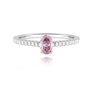 Natural Fancy Greyish Pink-purple Color Diamond Ring (Oval Shape) (Preorder)