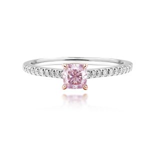 Natural Light Pink Color Diamond Ring (Cushion Cut) (Preorder)