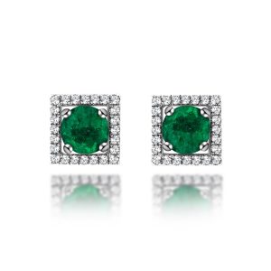 Columbian Emerald Diamond Earrings (Contact us)