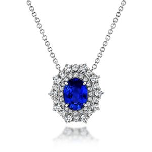 Blue Sapphire Diamond Necklace
