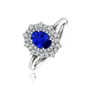 Blue Sapphire Diamond Ring (Contact Us)