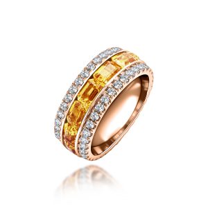 Yellow Sapphires Diamond Ring