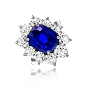 10 carat No Heat Blue Sapphire (Sri Lanka) Diamond Ring