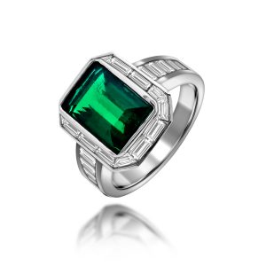 Columbian Emerald Diamond Ring (Muzo Green)