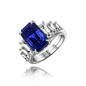 Blue Sapphire Diamond Ring