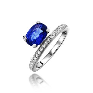 Blue Sapphire Diamond Ring
