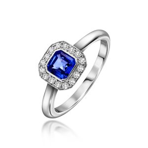 Blue Sapphire Diamond Ring