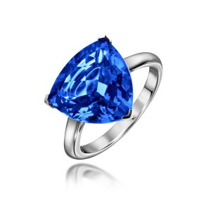 Blue Topaz Diamond Ring