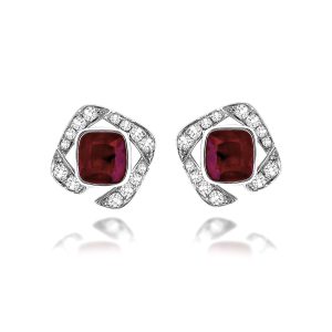 Ruby Diamond Earrings
