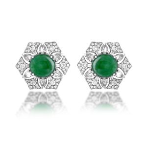 Jadeite Diamond Earrings (Contact Us)