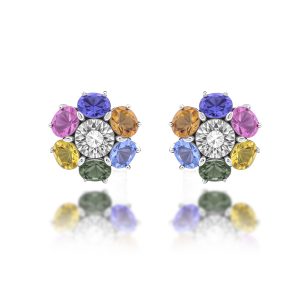 Sapphire Diamond Earrings