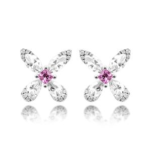 Pink Sapphire Diamond Earring