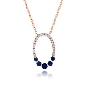 Blue Sapphire Diamond Necklace
