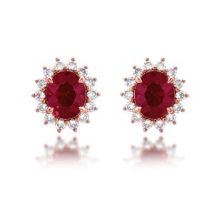 Ruby Diamond Earrings
