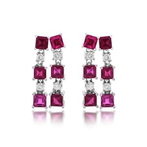Ruby Diamond Earrings