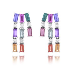 Multi Colour Sapphire Earrrings