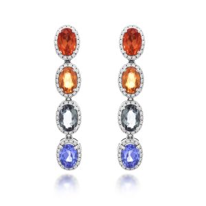 Multi Colour Sapphire Earrrings