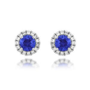 Blue Sapphire Diamond Earrings