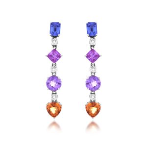 Multi Colour Sapphire Earrrings
