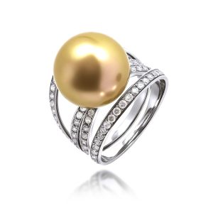 South Sea Pearl Diamond Ring