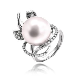 South Sea Pearl Diamond Ring