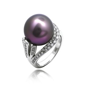 Tahitian Pearl Diamond Ring